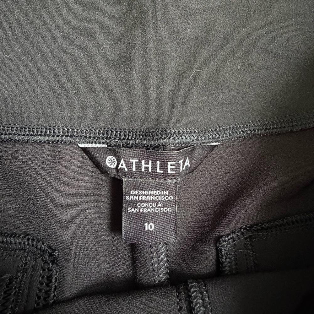 Athleta Endless Satin Side Stripe Pant Black Women's Size 10 High Rise Stretch - Picture 8 of 14